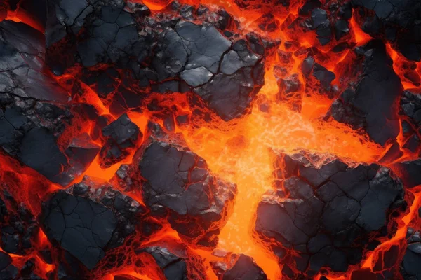 Абстрактный Вулканический Фон Трехмерная Охлажденная Базальтовая Лава Захватывающая Демонстрация Силы — стоковое фото