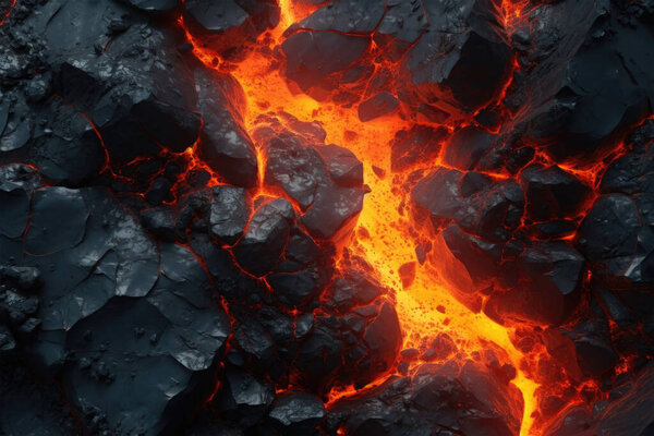 Abstract Volcanic Background: 3D Rendered Cooled Basaltic Lava. A Captivating Display of Nature's Power