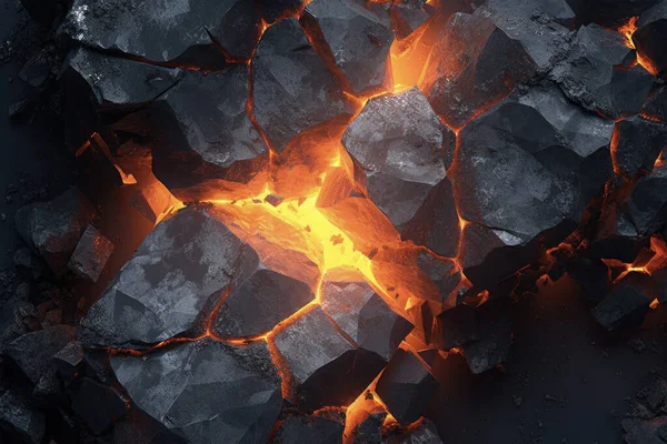 Absztrakt Vulkanikus Háttér Renderelt Hűtött Basaltic Lava Természet Erejének Magával — Stock Fotó