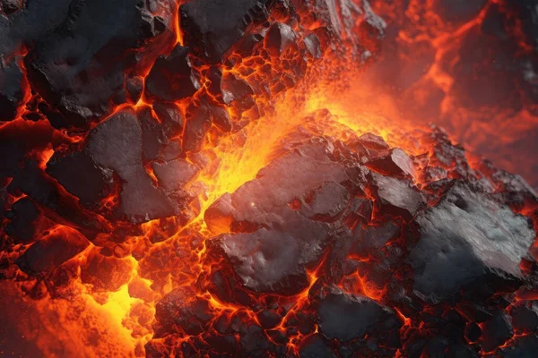 Soyut Volkanik Arkaplan Soğutulmuş Bazaltik Lava Doğanın Gücünün Büyüleyici Gösterimi Stok Resim