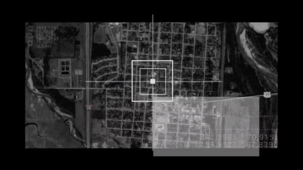 Futuristische Positionserkennungstechnologie Die Vom Militär Verwendet Wird Das Militär Verfolgt — Stockvideo