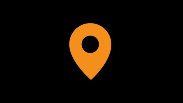 Map Hud Pin Animation Concept Animazione Movimento Pin Destinazione Icona — Video Stock