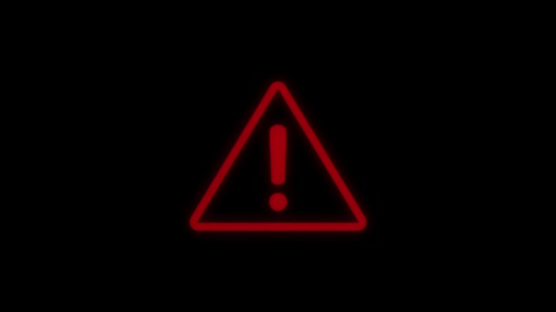 Niebezpieczeństwo Sygnał Alert Czarnym Tle Ekran — Wideo stockowe