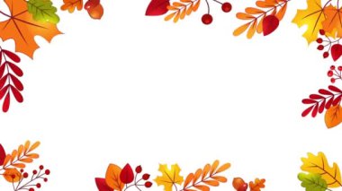 Sonbahar Yaprak Kroma Anahtar Rengi ile Çerçeve Canlandırması