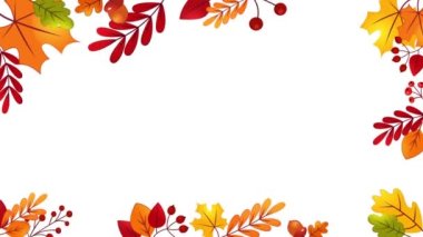 Sonbahar Yaprak Kroma Anahtar Rengi ile Çerçeve Canlandırması