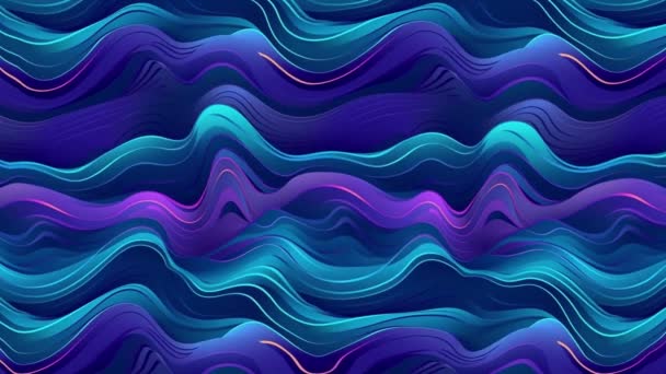 流動アートドローイングビデオ カラフルな波と抽象的なアクリルテクスチャ スプラッシュとスワールでバックドロップを混合液体ペイント ブルー ピンク ターコイズオーバーフローカラーと詳細なモーション背景 — ストック動画