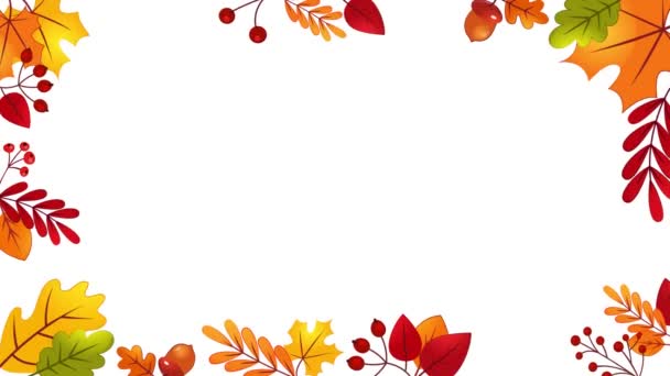 Animace Podzimních Listů Barvou Kláves Chroma — Stock video