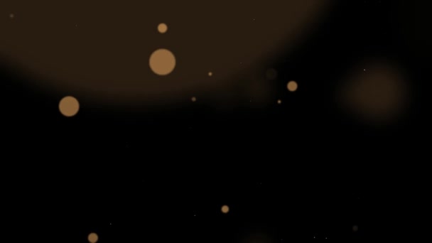 Kara Arkaplan Daki Altın Parçacıklar Yıldızlı Parıldayan Parçacıklar Bokeh Parlak — Stok video