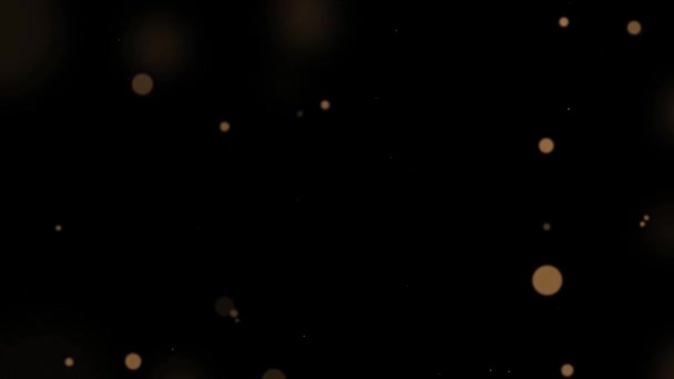 黑色背景下的金色粒子 星光粒子 Bokeh Shiny粒子环动画 — 图库视频影像
