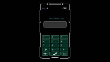 Siyah Arkaplanda HUD Akıllı Telefon Arayüzü Çerçevesi - Dijital Ekran 4K Mobil Kaydı, HUD Telefon Arayüzü