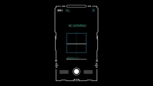 Рамка Інтерфейсу Смартфона Hud Чорному Тлі Цифровий Дисплей Мобільний Екран — стокове відео