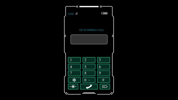 Πλαίσιο Διασύνδεσης Hud Smartphone Μαύρο Φόντο Ψηφιακή Οθόνη Mobile Screen — Αρχείο Βίντεο