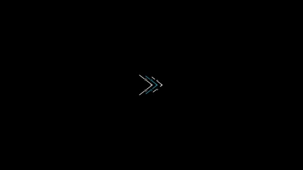 Hud Arrow Technological Futuristic Elements Black Background Arrow Sign Animation — Stock Video