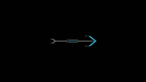 黑暗背景下的Hud箭头技术未来主义元素 箭头符号动画 Hud广播未来设计模板 2D纹理 — 图库视频影像