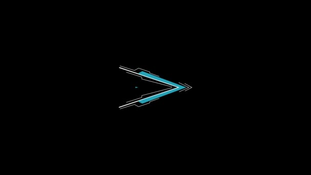 黑暗背景下的Hud箭头技术未来主义元素 箭头符号动画 Hud广播未来设计模板 2D纹理 — 图库视频影像