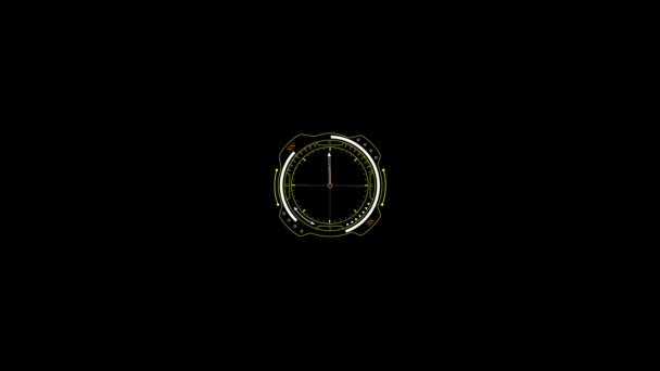 Kompass Hud Technologische Futuristische Elemente Sci Circle Compass Effects Hud — Stockvideo