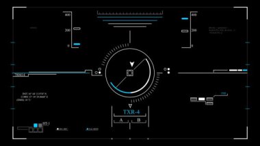 Hedef Çember 2D HUD (Başlıklar Yukarı Ekranı) Tasarım Animasyonu - 4K içerisinde Gelecek Yükleme Ekran Arayüzü, Oyun veya Drone Görüntüsü