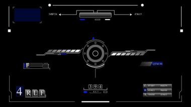 Hedef Çember 2D HUD (Başlıklar Yukarı Ekranı) Tasarım Animasyonu - 4K içerisinde Gelecek Yükleme Ekran Arayüzü, Oyun veya Drone Görüntüsü