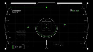 Hedef Çember 2D HUD (Başlıklar Yukarı Ekranı) Tasarım Animasyonu - 4K içerisinde Gelecek Yükleme Ekran Arayüzü, Oyun veya Drone Görüntüsü