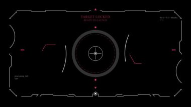 Hedef Çember 2D HUD (Başlıklar Yukarı Ekranı) Tasarım Animasyonu - 4K içerisinde Gelecek Yükleme Ekran Arayüzü, Oyun veya Drone Görüntüsü