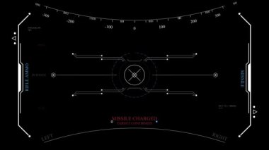 Hedef Çember 2D HUD (Başlıklar Yukarı Ekranı) Tasarım Animasyonu - 4K içerisinde Gelecek Yükleme Ekran Arayüzü, Oyun veya Drone Görüntüsü