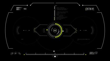 Hedef Çember 2D HUD (Başlıklar Yukarı Ekranı) Tasarım Animasyonu - 4K içerisinde Gelecek Yükleme Ekran Arayüzü, Oyun veya Drone Görüntüsü