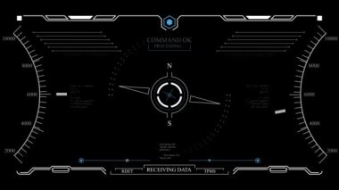Hedef Çember 2D HUD (Başlıklar Yukarı Ekranı) Tasarım Animasyonu - 4K içerisinde Gelecek Yükleme Ekran Arayüzü, Oyun veya Drone Görüntüsü