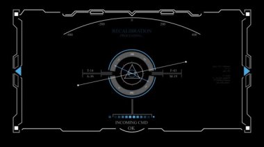 Hedef Çember 2D HUD (Başlıklar Yukarı Ekranı) Tasarım Animasyonu - 4K içerisinde Gelecek Yükleme Ekran Arayüzü, Oyun veya Drone Görüntüsü