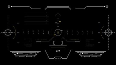 Hedef Çember 2D HUD (Başlıklar Yukarı Ekranı) Tasarım Animasyonu - 4K içerisinde Gelecek Yükleme Ekran Arayüzü, Oyun veya Drone Görüntüsü