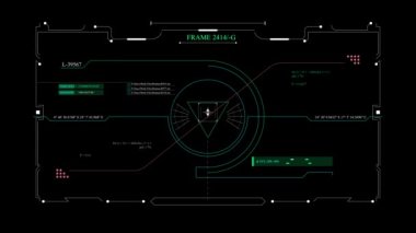 Hedef Çember 2D HUD (Başlıklar Yukarı Ekranı) Tasarım Animasyonu - 4K içerisinde Gelecek Yükleme Ekran Arayüzü, Oyun veya Drone Görüntüsü