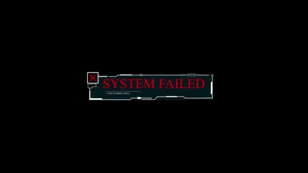 Hud Futurystyczny Okno Interfejsu System Hacked Warning Komputer Hacking Ostrzeżenie — Wideo stockowe