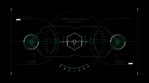Target Circle Hud Heads Display Design Animation Futuristic Loading Pending — Stock Video