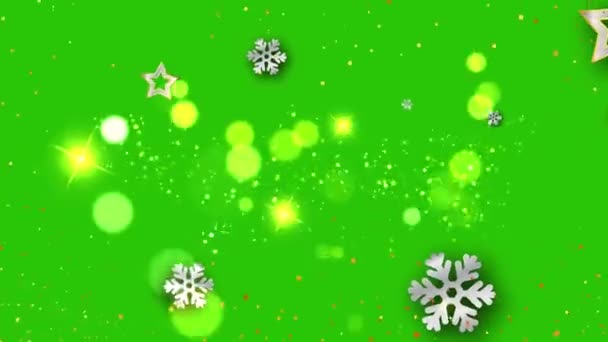 Kouzelné Slavnostní Zimní Pozadí Padajícími Vločkami Animované Vánoční Stromky Světla — Stock video