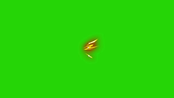 Animowany Pistolet Ogniem Dymem Efekt Kreskówki Kanał Alfa Włączone Zielony — Wideo stockowe
