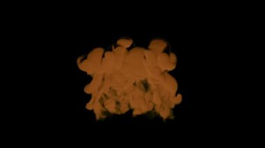Siyah Ekran Arkaplanında Yangın Patlaması Efekti. Alfa Kanalı ile gerçekçi bir yangın patlaması.. 