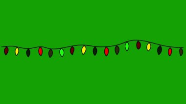 Yeşil Ekran 'da Renkli Işık Çelengi Canlandırması - Noel Işıkları Canlandırması