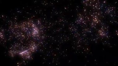 Döngü Parıltısı Ateş Parçacıkları Şeffaf Alfa Kanalı ile yükselen kıvılcımlar - Ateşli Turuncu Parlayan Alevli Alevli Alevli Alev Alevli Kül Parçacıklarının 4K 3D Canlandırması