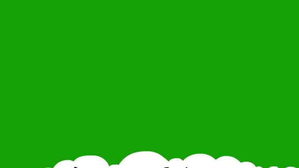 绿色屏幕上的白色卡通雪暴传播 含流动雪及阿尔法通道的4K视频转换 — 图库视频影像