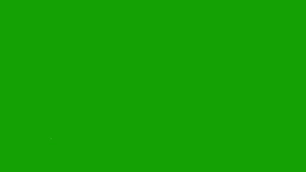 Beyaz Çizgi Film Patlaması Yeşil Ekranda Yayılıyor Görüntü Geçişi — Stok video