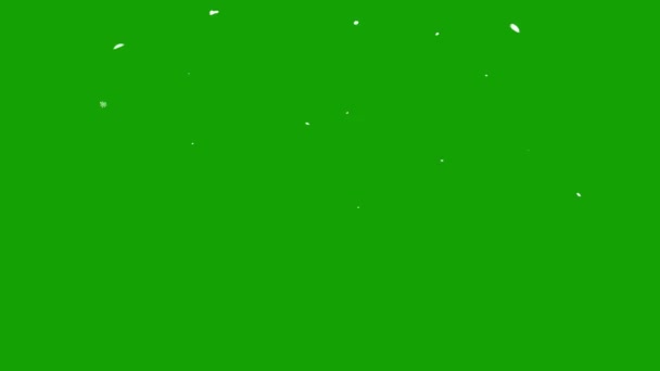 Weiße Cartoon Schnee Explosion Breitet Sich Auf Grünem Bildschirm Aus — Stockvideo