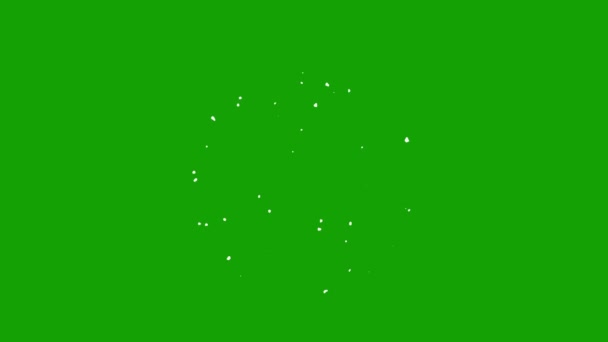 Animation sans couture de bande dessinée en boucle de neige dessinée à la main sur écran vert