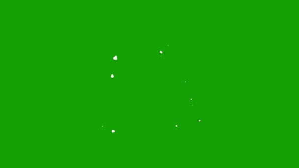 Naadloze Lus Cartoon Animatie Van Hand Getrokken Sneeuw Groen Scherm — Stockvideo