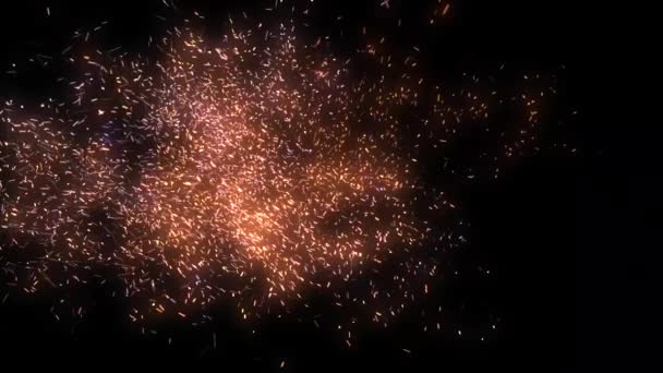 具有透明阿尔法通道的环形发光火球火花升起 熊熊燃烧的橙色发光飞沫颗粒的4K三维动画 — 图库视频影像