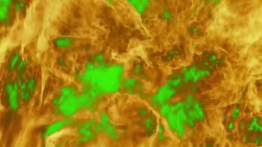 Yeşil Ekran Arkaplanında Yangın Patlaması - Yanan Yangın