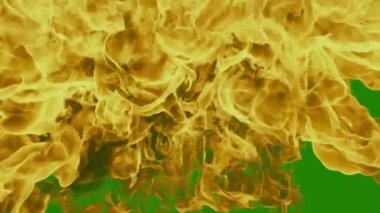 Yeşil Ekran Arkaplanında Yangın Patlaması - Yanan Yangın