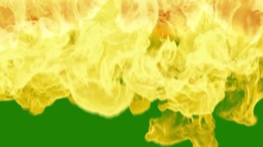 Yeşil Ekran Arkaplanında Yangın Patlaması - Yanan Yangın