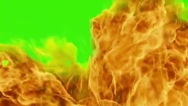Fire Explosie Overgang Green Screen Achtergrond Brand Brand — Stockvideo