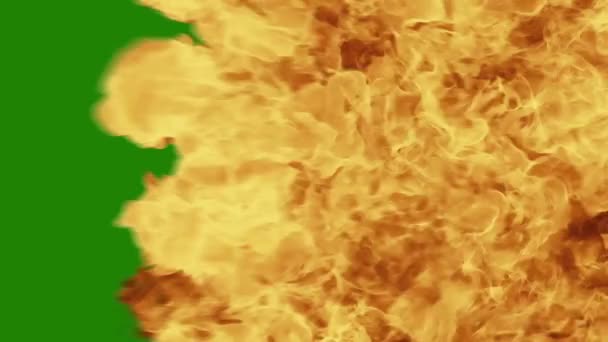 Fire Explosion Transition Green Screen Background Burning Fire — Stock Video
