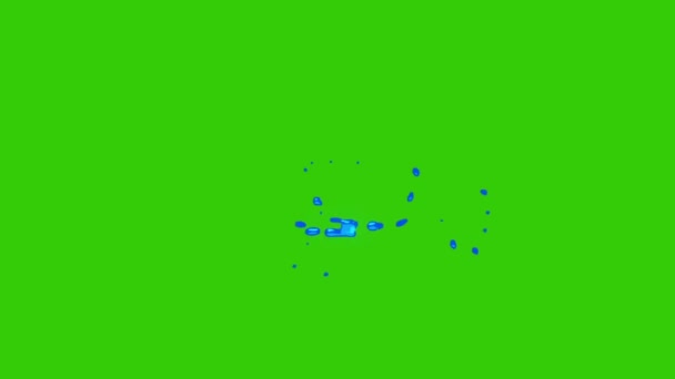 绿色屏幕上的卡通水效应 具有关键色彩 色彩关键背景的卡通水效应 — 图库视频影像
