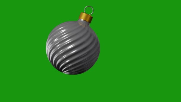 Spinning Christmas Tree Toys Isolated Green Screen Festive Celebration Tradition — Stock Video